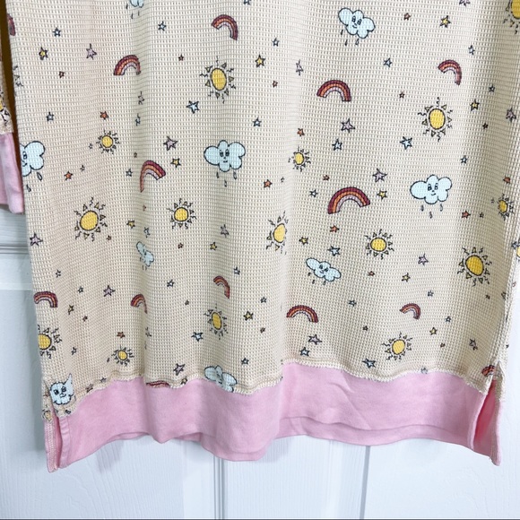 Hello Nite! Revolve Long Sleeve Thermal Waffle Knit Pajama Sleep Shirt S-L - Picture 6 of 8